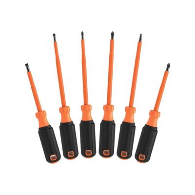 Klein Tools Insulated Screwdriver Set 1000V 6Piece Orange/Black 85076INS
