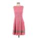 Jessica Simpson Cocktail Dress - Fit & Flare: Pink Jacquard Dresses - Women's Size 4