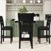 5-piece Counter Height Dining Round Table Set with One Faux Marble Top Dining Table and Four PU-leather Chairs,Dark Espresso