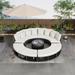 9-Piece Outdoor Patio Furniture Luxury Circular Outdoor Sofa Set Rattan Wicker Sectional Sofa Lounge Set with Coffee Table