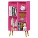 5 Cube Bookshelf,3-Tier Bookcase with Legs,Pink Kids Book Shelf Cute Storage Organizer,Free Standing Open Modern Bookshelves