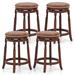 Gymax Counter Height Bar Stool Set of 4 24Inch Swivel Stool Solid Wood