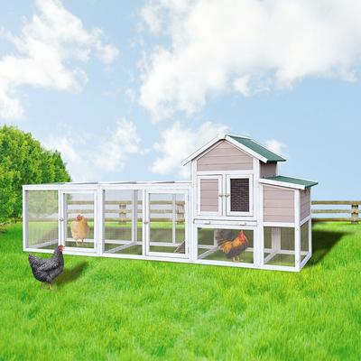 KITANO Rabbit Hutch Indoor Bunny Cage Outdoor Bunny House with Wire Floor Leakproof Plastic Tray Chicken Coops