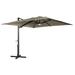 Clihome 10*10ft Cantilever Umbrella with Bluetooth Lights Rectangular Crank Market Umbrella