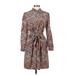 Tommy Hilfiger Casual Dress - Shirtdress: Brown Baroque Print Dresses - Women's Size 8