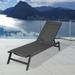 Chaise Lounge Chair;Five-Position Adjustable Aluminum Recliner;All Weather For Patio;Beach;Yard;Pool(Grey Frame/Black Fabric)