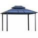 10' x 12' Hardtop Gazebo Canopy with Polycarbonate Double Roof, Aluminum Frame,Gray