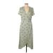 H&M Casual Dress - Wrap: Green Stars Dresses - Women's Size 12