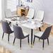 Modern minimalist dining table With Sintered Stone tabletop And PU artificial leather chair