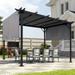 9.5 x 12 Ft Outdoor Pergola Patio Gazebo,Retractable Shade Canopy,Steel Frame Grape Gazebo,Sunshelter Pergola for Garden