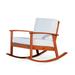 Eucalyptus Rocking Chair with Cushions, Natural Oil Finish, Outdoor Patio Chaise Lounge Chair