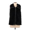 Calvin Klein Faux Fur Vest: Black Jackets & Outerwear - Women's Size Medium