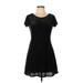 Aeropostale Casual Dress - Mini: Black Jacquard Dresses - Women's Size Large