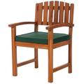 Longshore Tides Humphrey Teak Patio Dining Chairs w/ Cushion Wood in Green | 41 H x 24 W x 23 D in | Wayfair F4578489A45140B3A041C5156D414222