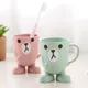 Bathroom Tumbler Mouthwash Cup Wheat Straw Cartoon Animal Toothbrush Cup Portable Toothbrush Holder