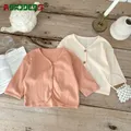 Summer Thin Cardigan Breathable Jacket Kids Baby Girls Boys Hollow-out Solid Top Outwear Infant