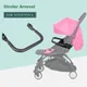 Baby Stroller Accessories Pram Bumper Bar PU Leather Secure Armrest Adjustable Angle Safety Handrail