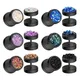1-6 Pairs Punk Black Round Cheater Plugs Ear Tunnel Dumbell Fake Gauges Screw Flat Back Disc Stud