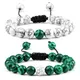 Handmade Natural Green Malachite Stone Onyx Beaded Bracelets For Women Men Braided Adjustable