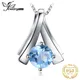JewelryPalace 1ct Round Natural Blue Topaz 925 Sterling Silver Pendant Necklace for Woman No Chain
