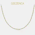 GEEZENCA 925 Sterling Silver Two Tone Beaded Chain Necklace 40cm 45cm 55cm Trendy Chic Simple