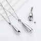 1pc Tear Drop Keepsake Ashes Urn Pendant Memorial Heart Necklace with Screw Open and Close Cremation