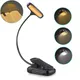 15 LED Book Light USB Rechargeable Clip-on Reading Light 3 Light Colors Dimmable 360° Flexible