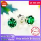 New Trending Real 925 Sterling Silver Earrings Luxury Lab Emerald Stud Earrings Women's Fashion