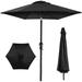 Arlmont & Co. 10Ft Outdoor Steel Market Patio Umbrella W/Crank, Tilt Push Button, 6 Ribs in Black | 100 H x 120 W x 120 D in | Wayfair
