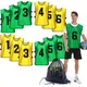Sports Pinnies-Numbered Practice Vest Pennies for Soccer Basketball Jersey Bibs -Set of 12/Youth