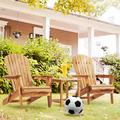 Dovecove Wooden Outdoor Folding Adirondack Chair Set Of 2 Wood Lounge Patio Chair For Garden | 36 H x 31 W x 28 D in | Wayfair