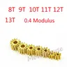 0.4M Modulus Brass Metal Copper Gear 7T/8T/9T/10T/11T/12T/13T Teeth Copper Gear Transimission Gear