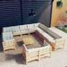 VidaXL 14 Piece Sectional Seating Group Wood in Brown | Outdoor Furniture | Wayfair 3096965