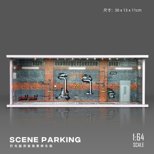 Sammler 1:64 Licht Garage Szene Parkplatz Spielzeug Auto Modell Aufbewahrung sbox Display Box