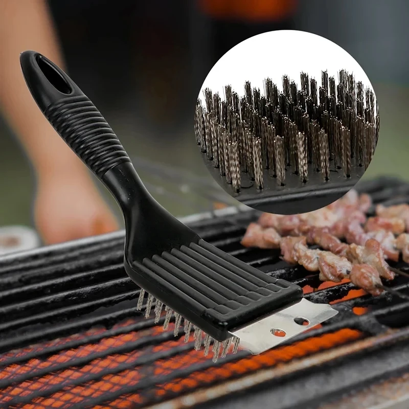 Edelstahl draht Back bürste Grill ofen Reinigungs bürste Grill Rack Reinigungs bürste Klinge zwei in einem Grill Zubehör Image