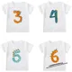 Nummer 1-9 Jungen Mädchen Dinosaurier Kurzarm T-Shirts Kinder T-Shirt Geburtstags geschenk T-Shirt