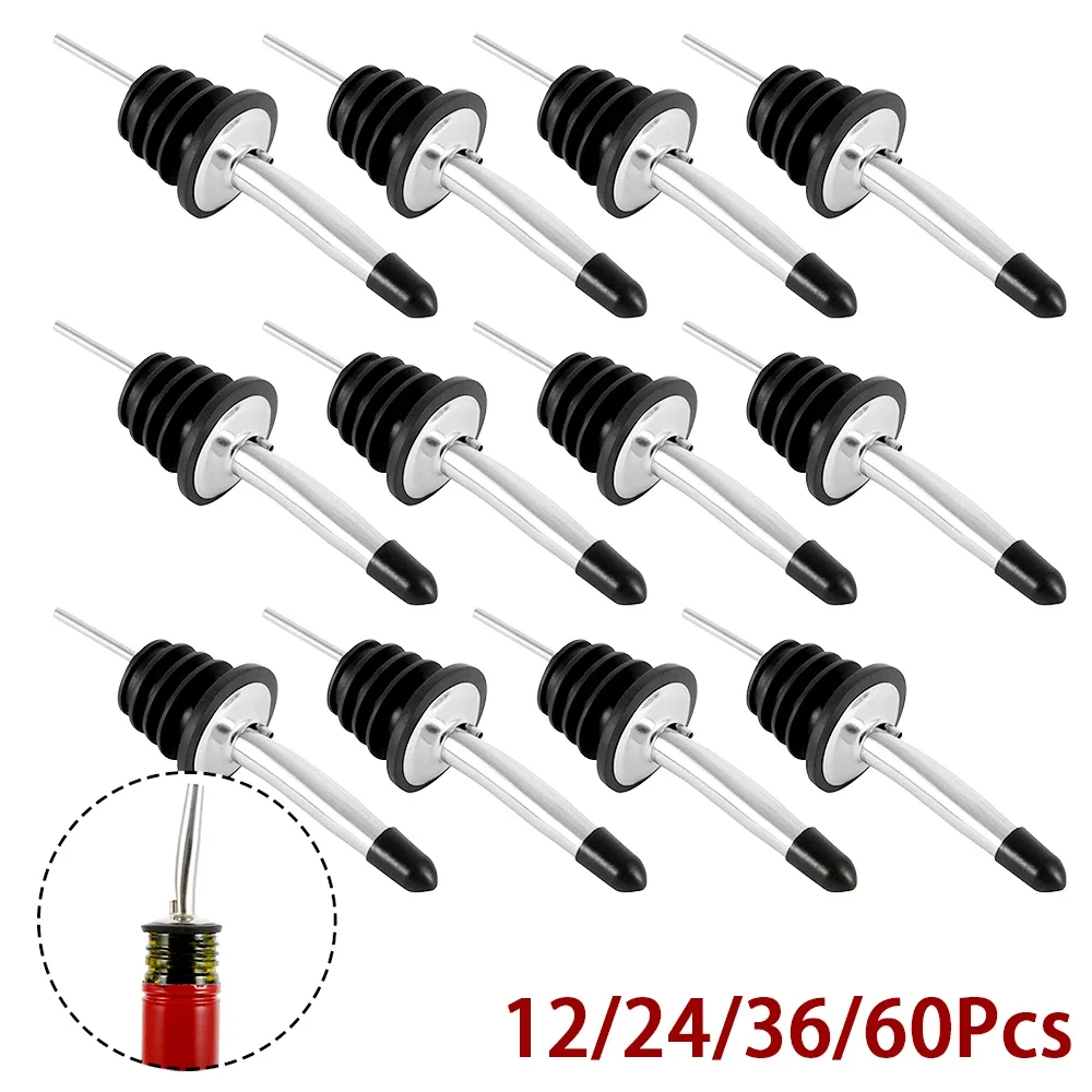 12/24 stücke Edelstahl Klassische Flasche Ausgießer Konischen Auslauf Schnaps Ausgießer Fluss Wein Flasche Ausgießer Stopper Bar Zubehör Image