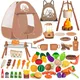 Ensemble de jouets de camping pour enfants avec tente de jeu jouets de feu de camp barbecue gril