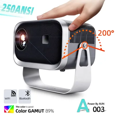 AUN-Mini budgétaire portable A003 home cinéma cinéma Bluetooth WiFi écran de téléphone divisé