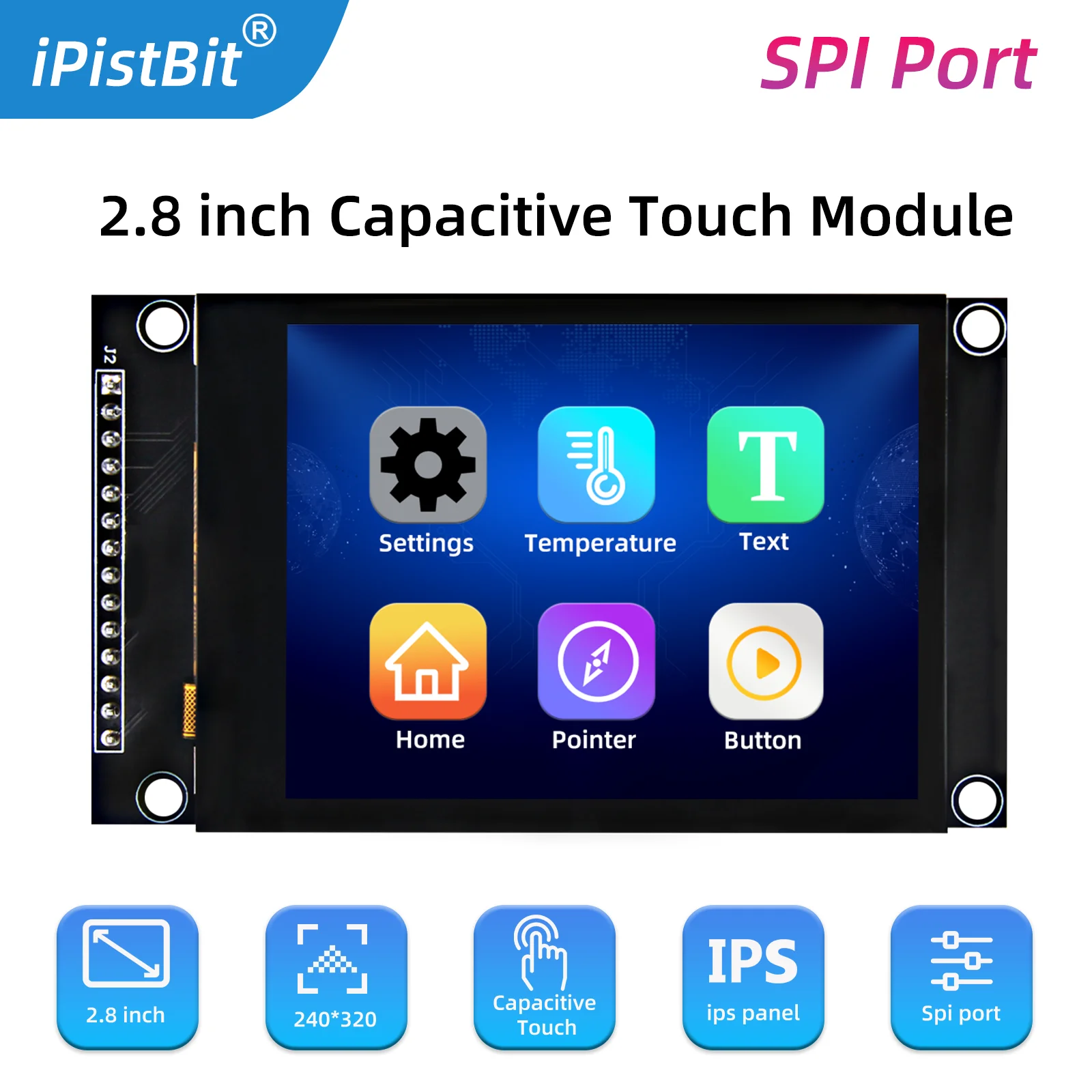 2,8 Zoll spi tft lcd Bildschirm bunte ips kapazitive Touch-Display-Modul ili9341 240*320 Laufwerk Image