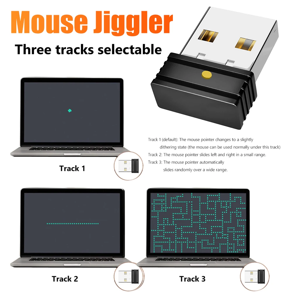 Maus Jiggler USB Shaker nicht nachweisbare Maus simulieren Mäuse Treiber frei hält Computer PC Laptop wach intelligente schlanke Maus Mover Image