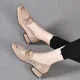 Scarpe con tacco quadrato per donna 2023 Flats Ladies Summer Footwear mocassini piatti Genuine Mark