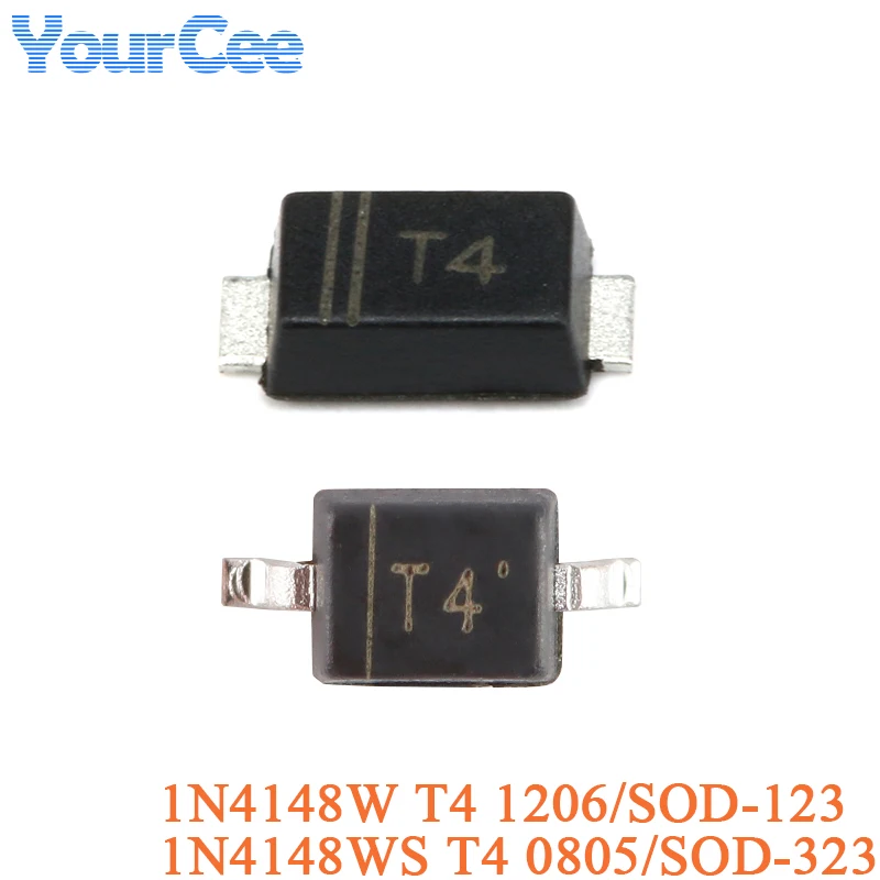 100 Stücke 1N4148W 1N4148WS 0805 SOD-323 1206 SOD-123 SMD T4 Schalter Diode Schaltdiode SMT Image