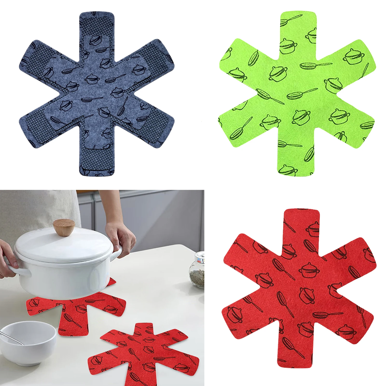 12 Teile/satz Anti Slip Pad Topf Pfanne Protektoren für Kochgeschirr Antihaft Pfanne Braten Pfannen Dicker Töpfe Pfannen Teiler Platte Protektoren Image