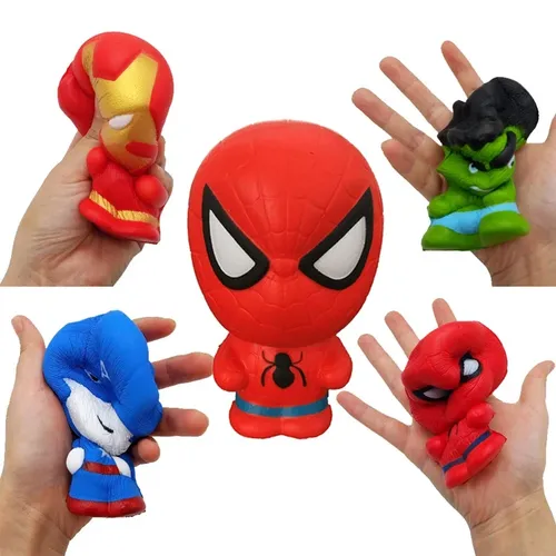 Disney-Serie Wunder Anime Modell Puppen Spider-Man Hulk Iron Man Kawaii Pu Stress abbau Squishy