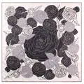 Écharpe en soie sergé roulée à la main pour Femme foulard carré imprimé Floral enveloppe foulard