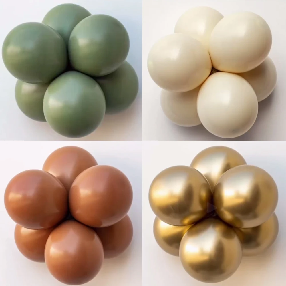 15/20PCS Vintage Khaki Grün Serie Luftballons 10 Zoll Ballon Set für Hochzeitstag Alles Gute zum Geburtstag Party Dekoration Lieferungen Image