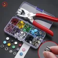Kit de couture de boutons en métal pince à outils 5 griffes solides creuses boutons à pression
