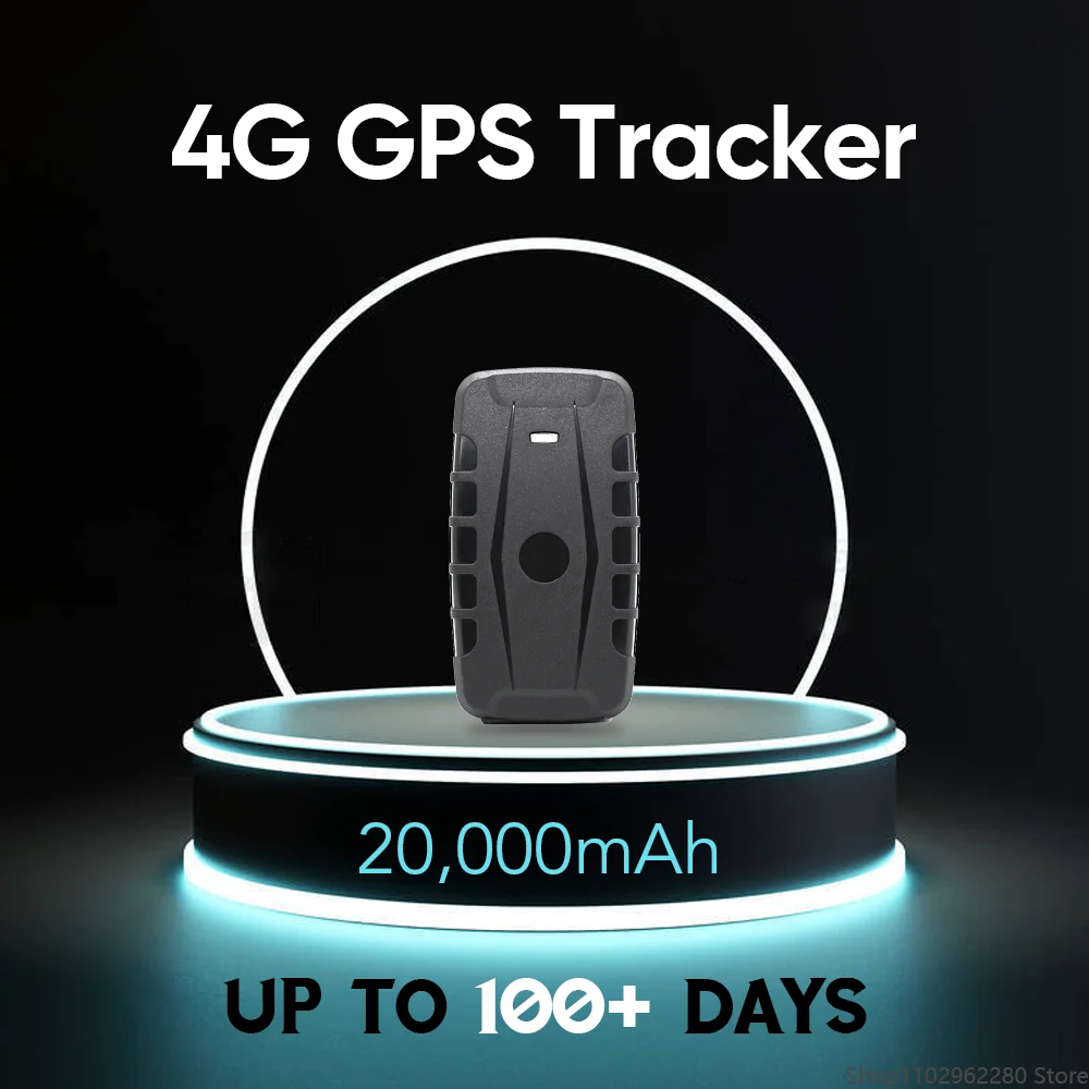 Traqueur GPS 4G portable via satellite, localisateur GPS en temps réel, dispositif de suivi magnétique, longue durée de veille, alarme de voiture, 20000mAh