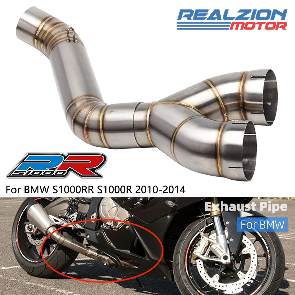 Realzion s1000rr auspuff mittel rohr motorrad schlupf verbindungs rohr verbindungs rohr für bmw s1000 rr s1000r 2010 2011 2012 2013 2014 Image
